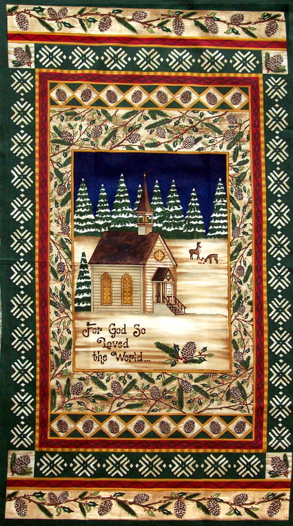 CHAPEL IN THE PINES Moda PANEL Fabric Deb Strain  