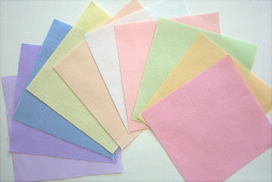 PASTEL SOLIDS 30 CHARMS Quilt Squares Moda Fabric  