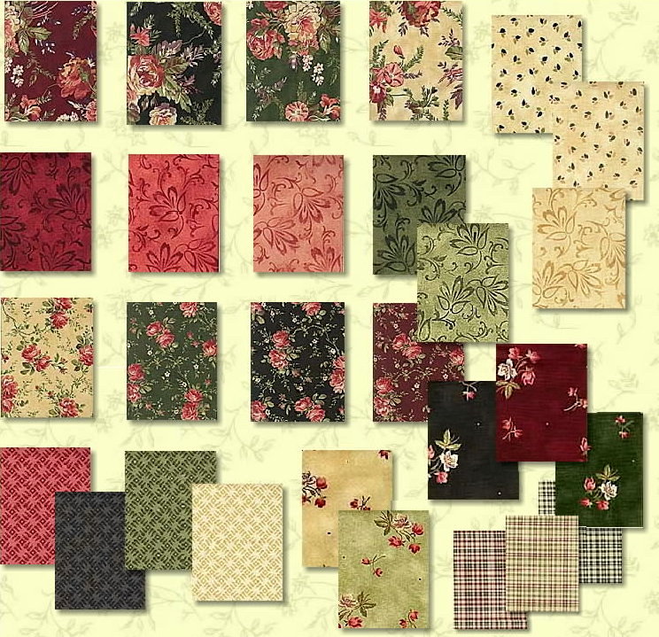 Ramblin Rose 5 Charms Quilt Squares Maywood Studio