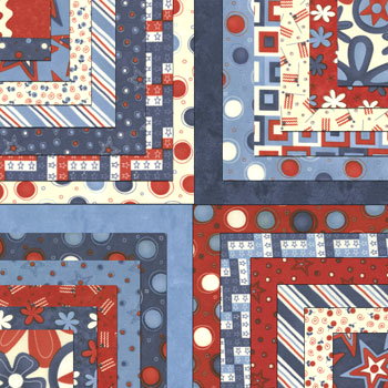 RED WHITE & BOLD 5 Moda Charms / Quilt Squares  