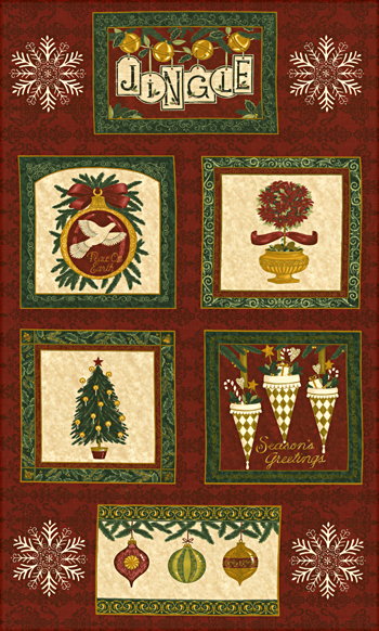 ROYAL HOLIDAY PANEL   EVERGREEN Moda Fabric Deb Strain  