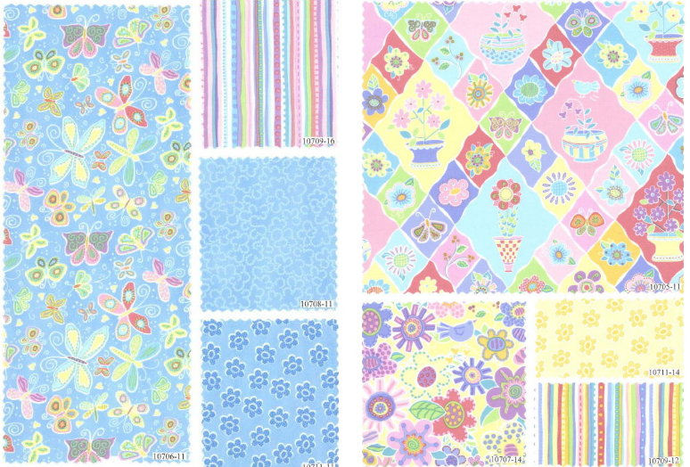 SPRING MEADOW 5 Quilt Squares Cheri Strole MODA Charms  