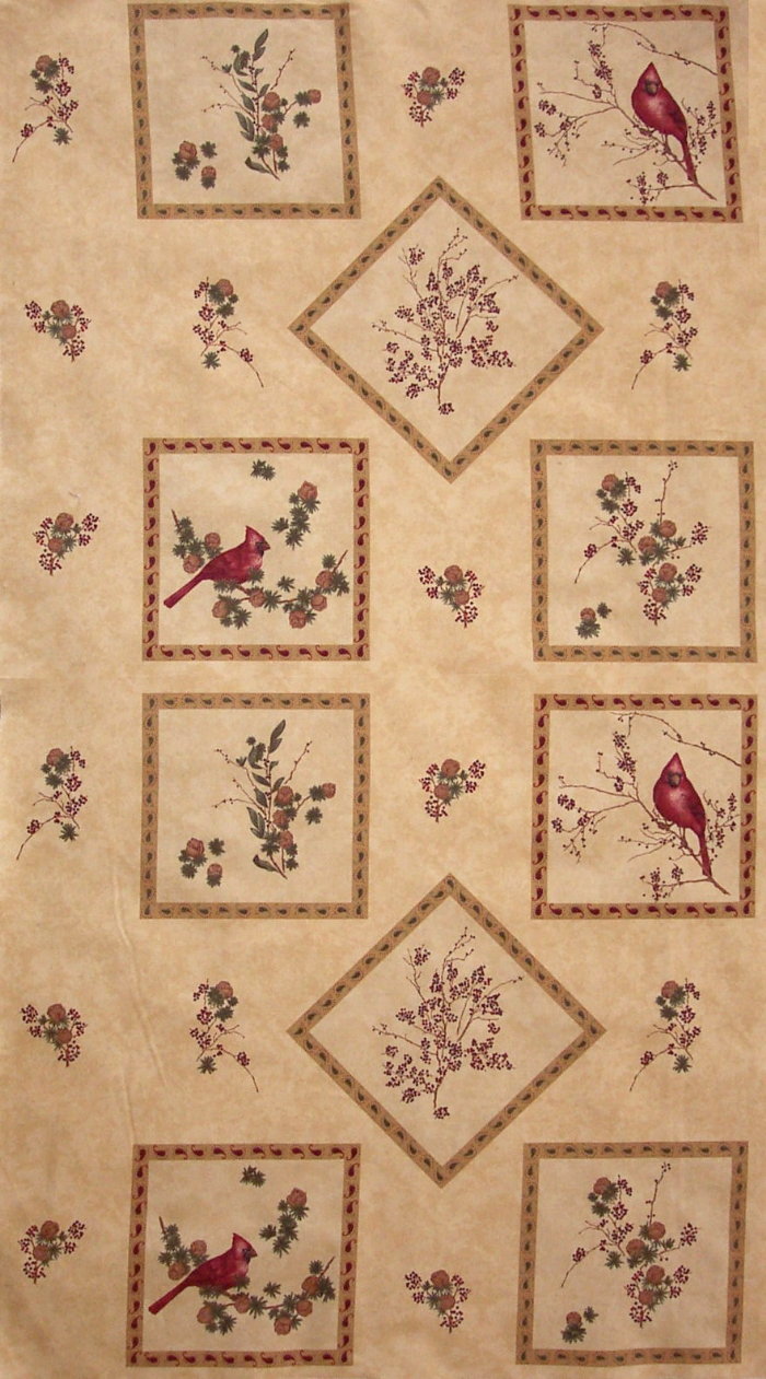 Tamarack Grove Blocks Panel Sand Moda Flannel Fabric