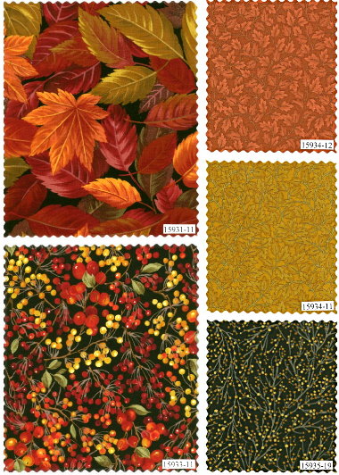 TWIGS & BERRIES Quilt Squares MODA Fabric 4 CHARMS  