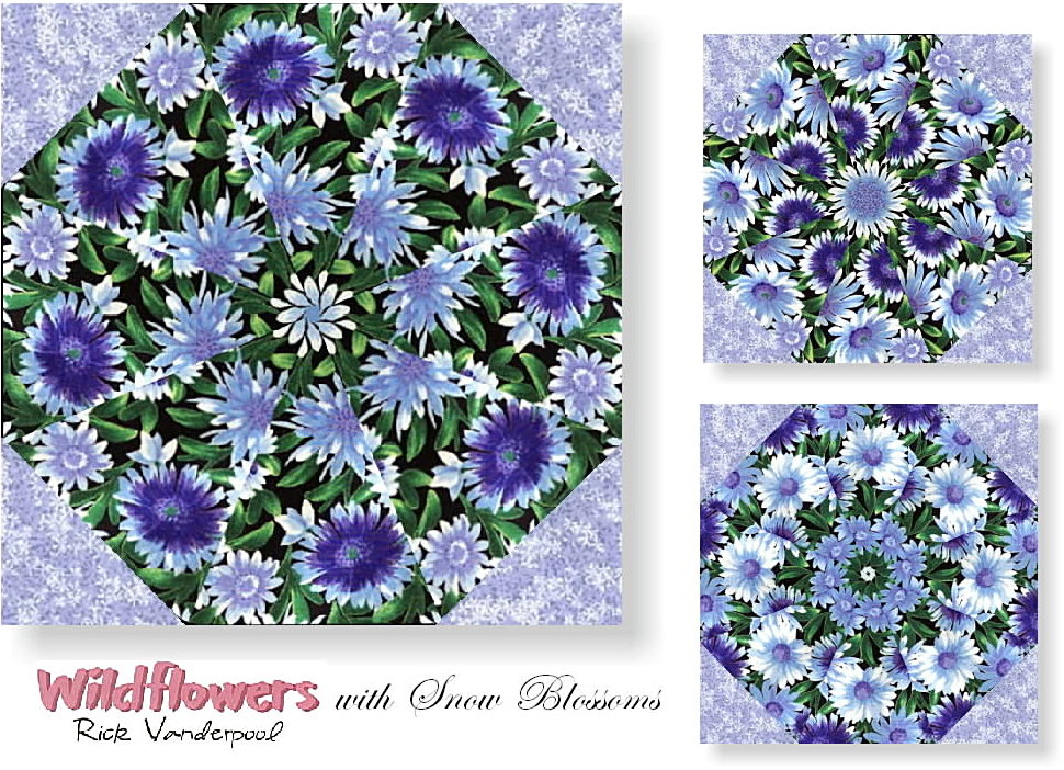 WILDFLOWERS SNOW BLOSSOMS Kaleidoscope QUILT BLOCKS KIT  