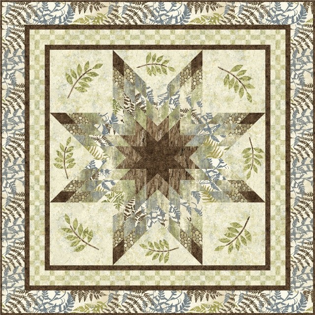 WOODLAND STAR QUILT KIT featuring Stonehenge Cottons that feel like