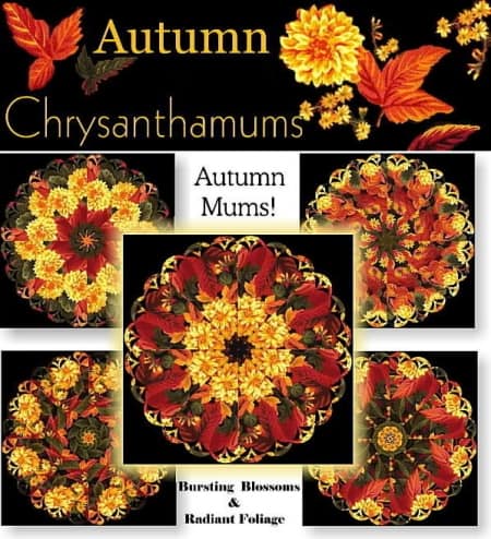 Autumn Mums Kaleidoscope Quilt Kit-0