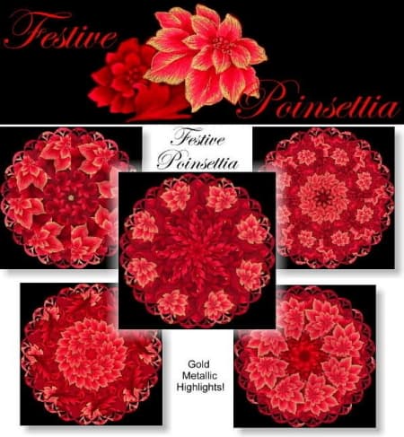 Poinsettia Kaleidoscope Quilt Kit-0