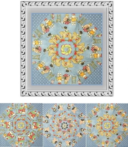 Antique Toy Box Kaleidoscope Quilt Kit-0