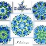 Watercolor Bluebonnets Kaleidoscope Quilt Kit-0