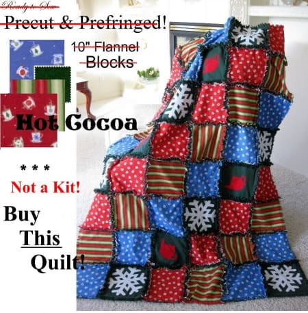 Hot Cocoa Flannel Rag Quilt - NOT A KIT!-0
