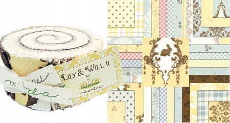 Lily & Will II Moda Jelly Roll - Yellow + FREE PATTERN-0