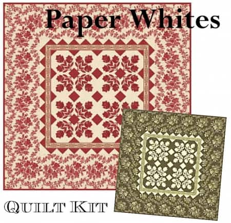 Paper Whites Quilt Kit - Old World Green-0