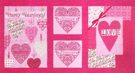 Always and Forever Fabric Panel Pink-0