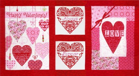 Always and Forever Fabric Panel - Red-0