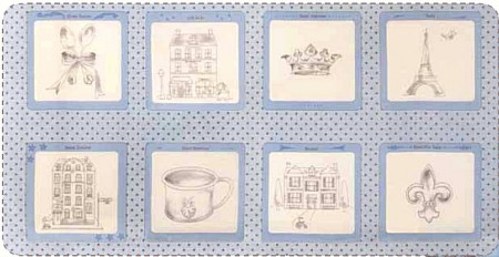 Ooh La La Fabric Panel - Blue-0