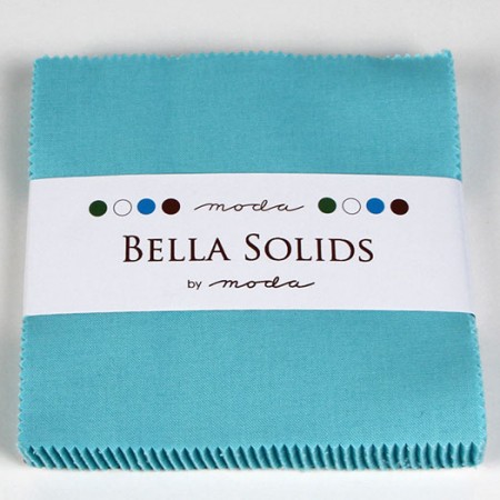 Moda Bella Solids EGG BLUE - 5" Charm Pack-0
