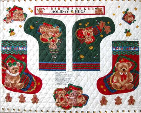 Holiday Hugs Panel - Pre-QUILTED Christmas Stockings & More! -0
