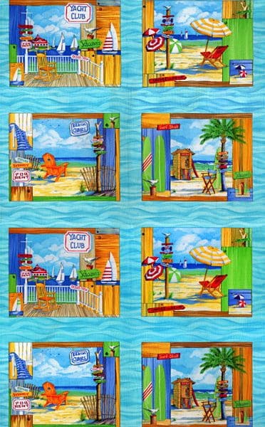 Ocean View Fabric Panel - Aqua-0