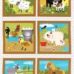 Oink A Doodle Moo Fabric Panel + FREE PATTERN-0