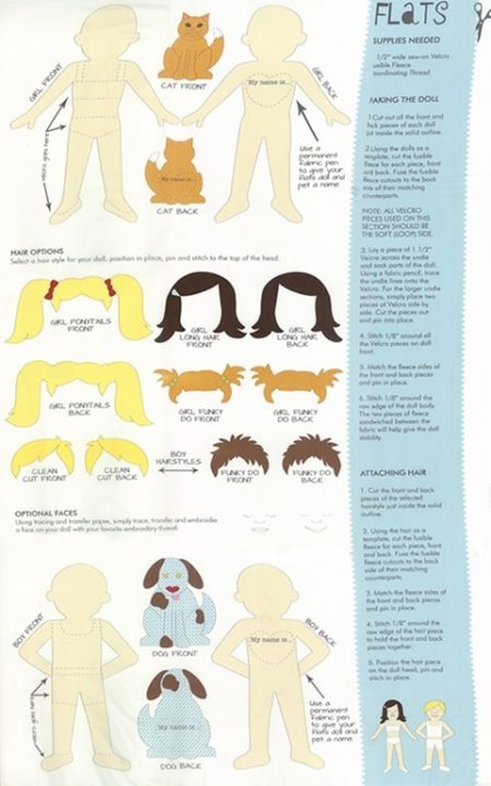 Flats DOLL Fabric Panel - Sky - LAST ONE!-0