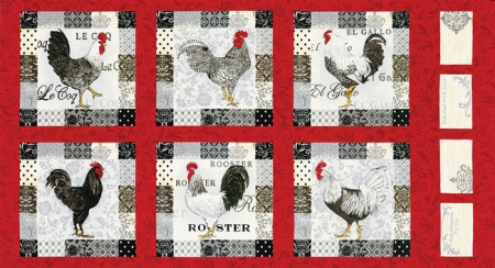 El Gallo Fabric Panel - Red-0
