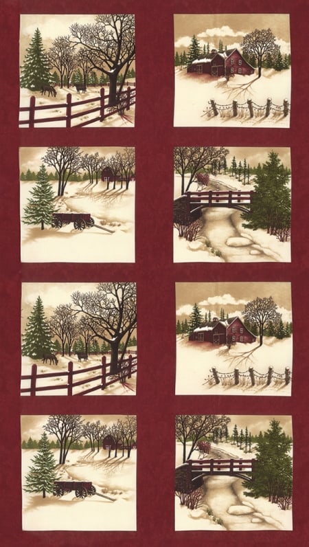 Through The Winter Woods Panel - Red-0