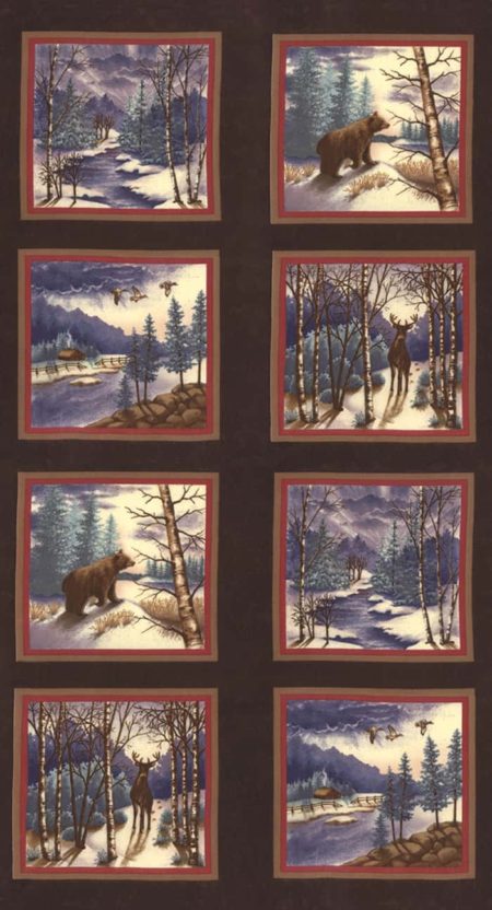 Winter Forest Flannels - Brown Panel-0