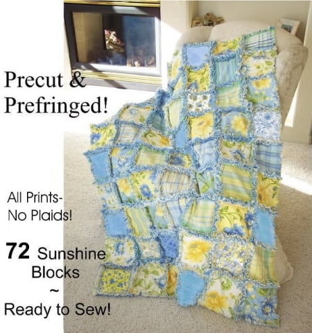 Summer Breeze Prefringed Rag Quilt Kit-0