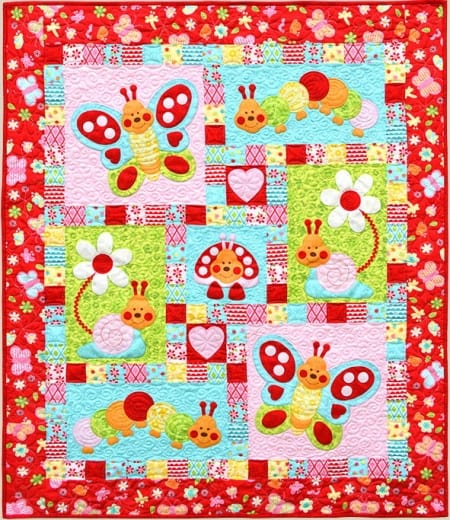 BUGSY Red Crib Size Quilt KIT-0