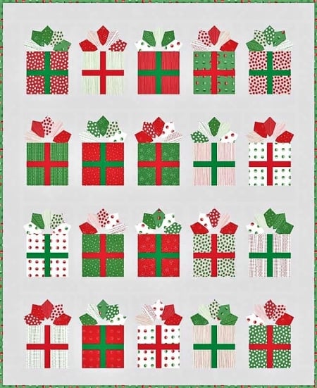 Red Dot Green Dash Quilt Kit-0