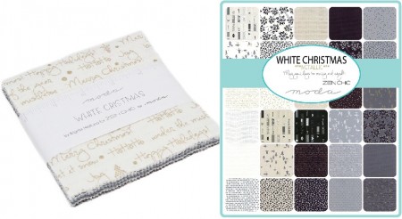 White Christmas Metallic Moda 5" Charm Pack