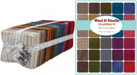 Wool Needle VI Moda Flannel Fat Quarter Bundle 1/4