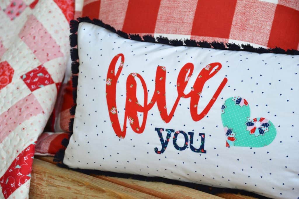 How to Applique Words into a Love You Pillow