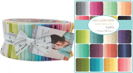 Ombre Confetti Metallic Moda Jelly Roll-0