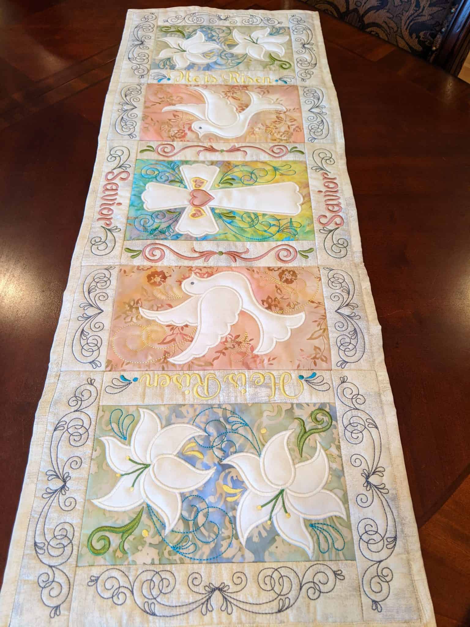 Easter Blessings Table Runner Fabric Quilt Kit Designs by Juju